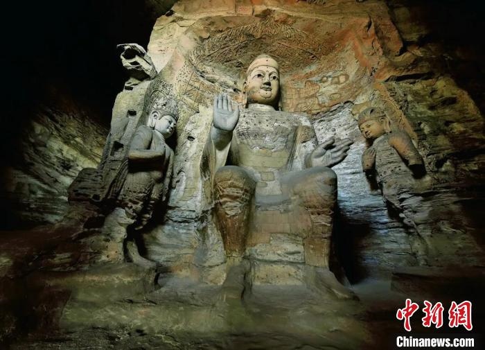 云岡石窟規(guī)模最大的洞窟第3窟。