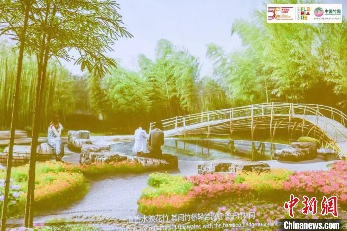 圖為活動(dòng)現(xiàn)場(chǎng)通過(guò)視頻展示“中國(guó)竹園”設(shè)計(jì)方案。　荷蘭駐華大使館供圖