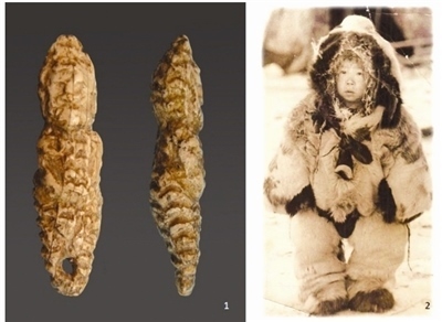 被視為模仿兒童造型的小雕像(左)