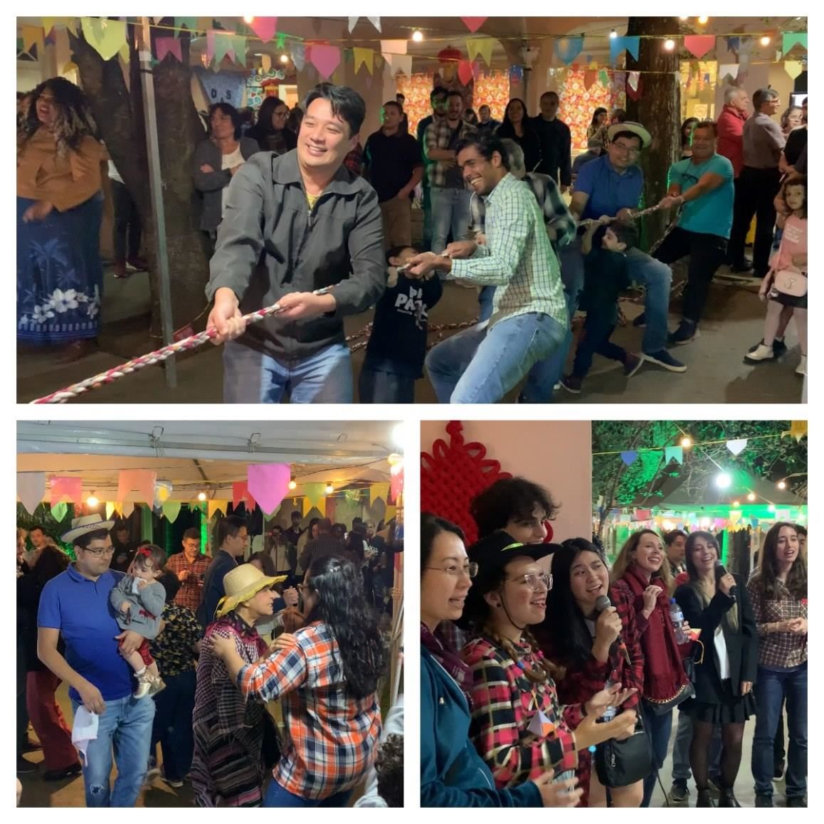 參與者在活動中體驗巴西豐收節(jié)文化元素。（圣保羅州立大學孔子學院供圖）