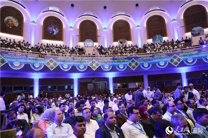 7月13日，達(dá)舍爾甘地污水處理廠項(xiàng)目竣工典禮舉行。人民網(wǎng)記者 孫廣勇攝