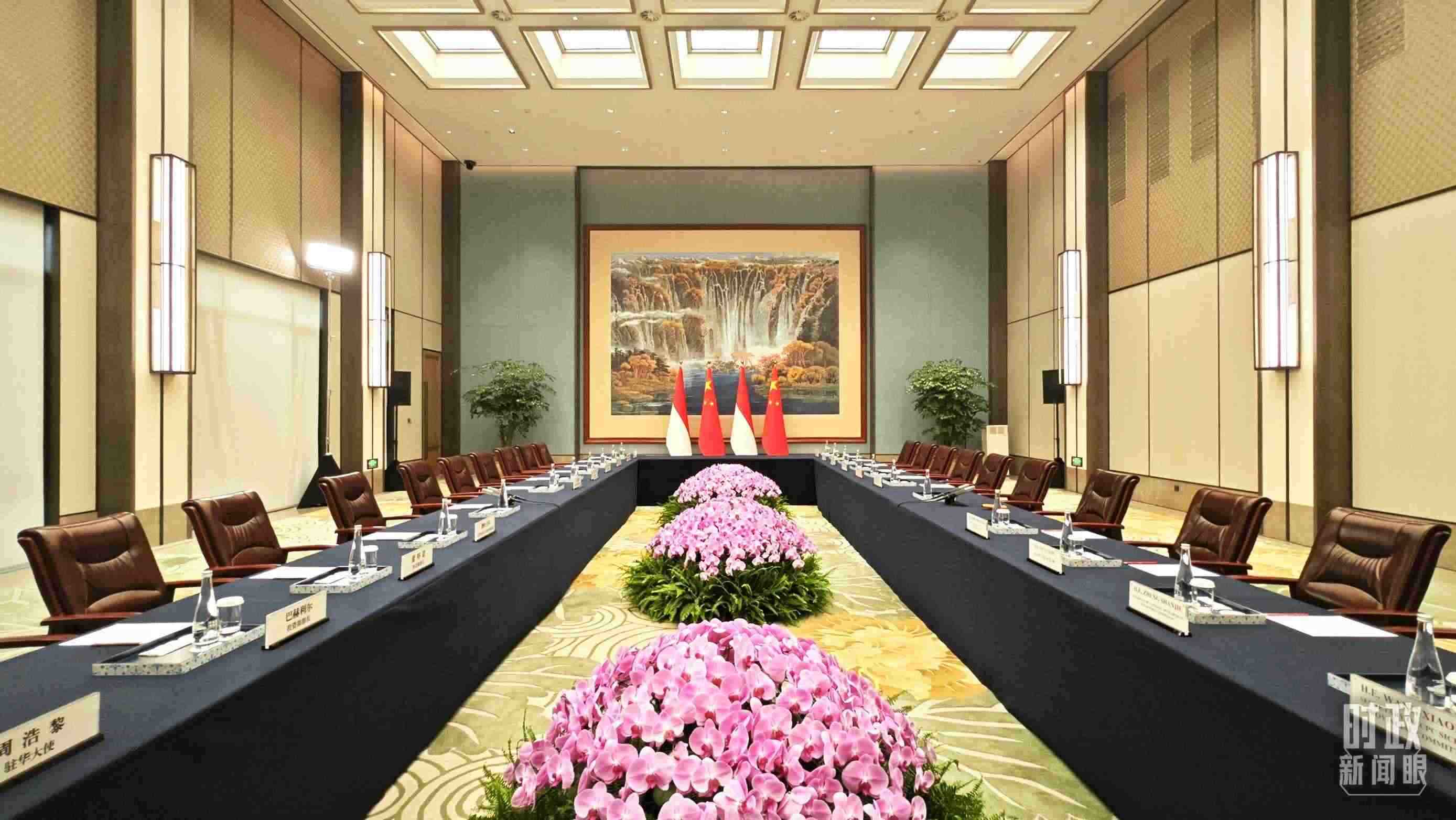 中印尼兩國元首在這里舉行會見。這是會見開始前的場景。（總臺央視記者許永松拍攝）