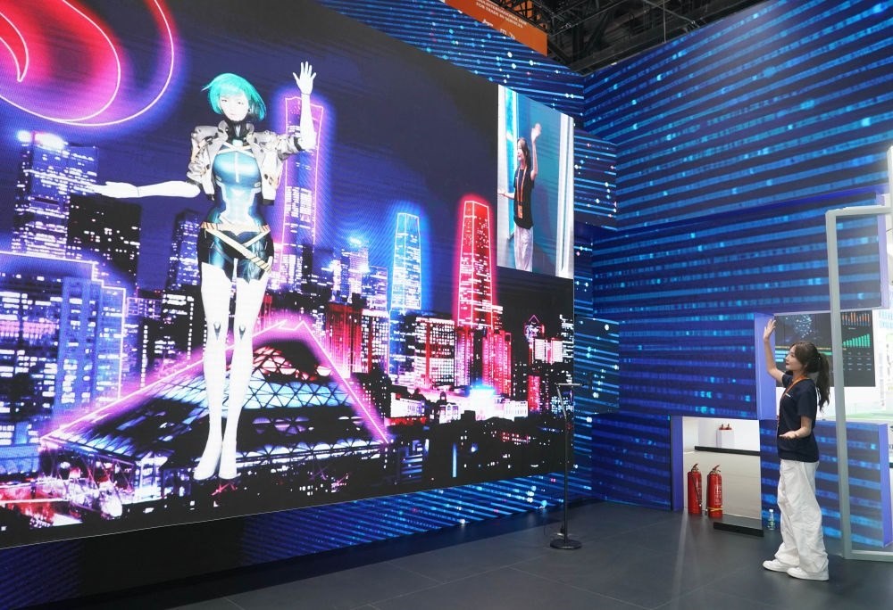 這是9月1日在國家會議中心拍攝的一款數(shù)字人。新華社記者 任超 攝