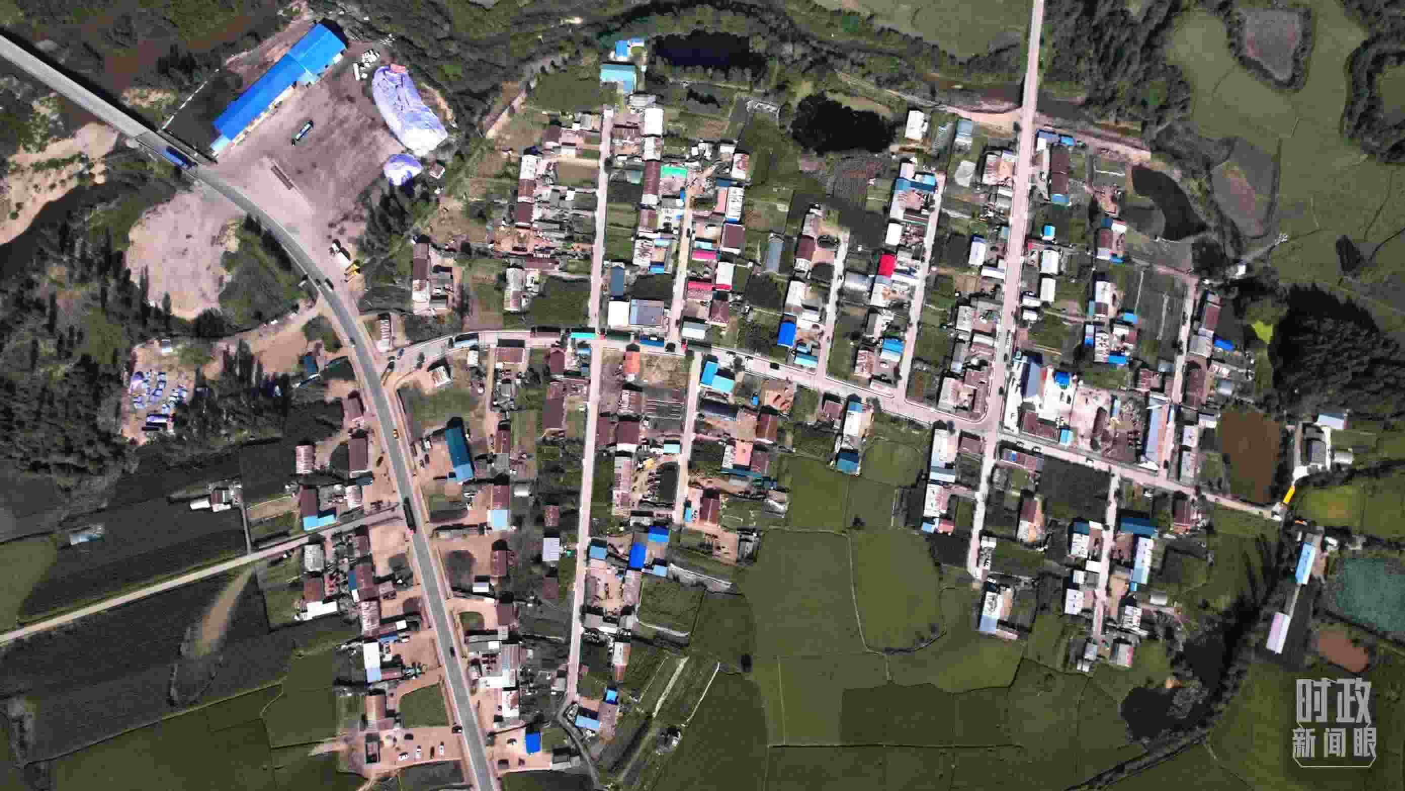 △9月7日，龍王廟村航拍。（總臺國廣記者李晉拍攝）