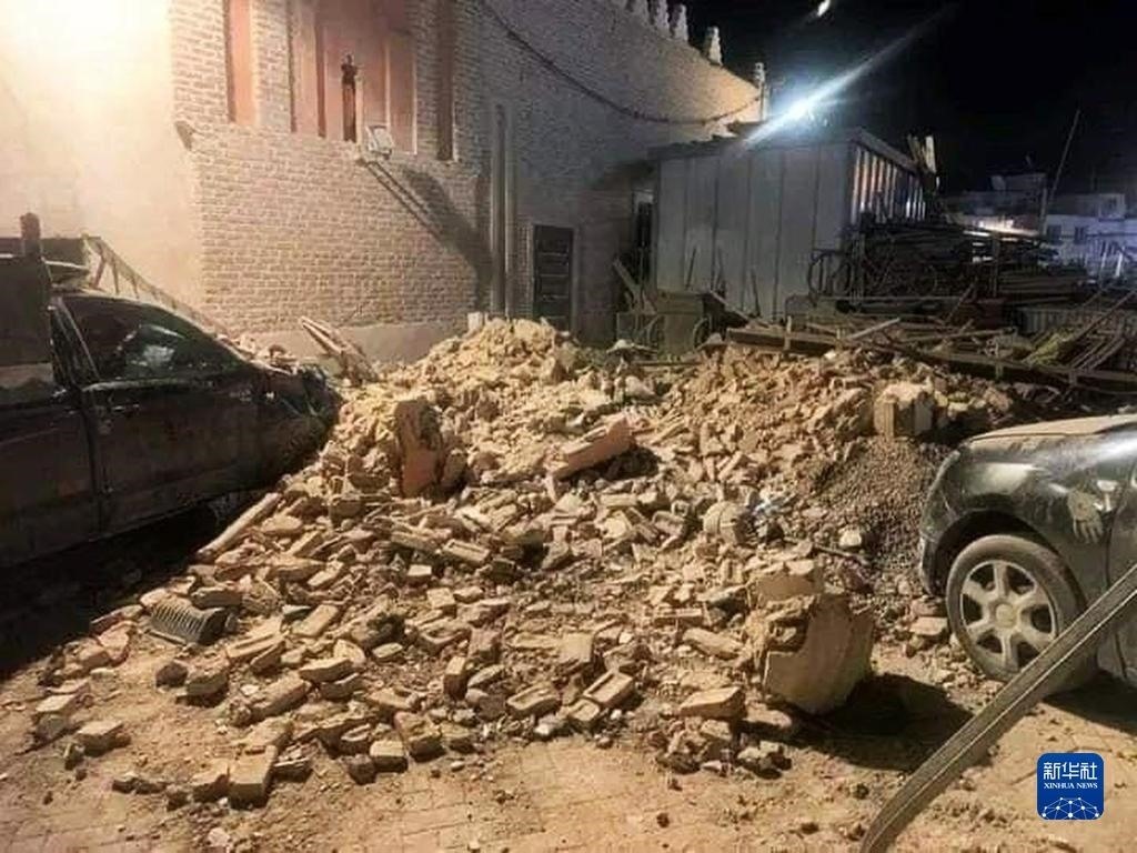 這是9月9日在摩洛哥南部城市馬拉喀什拍攝的震后景象。新華社發(fā)