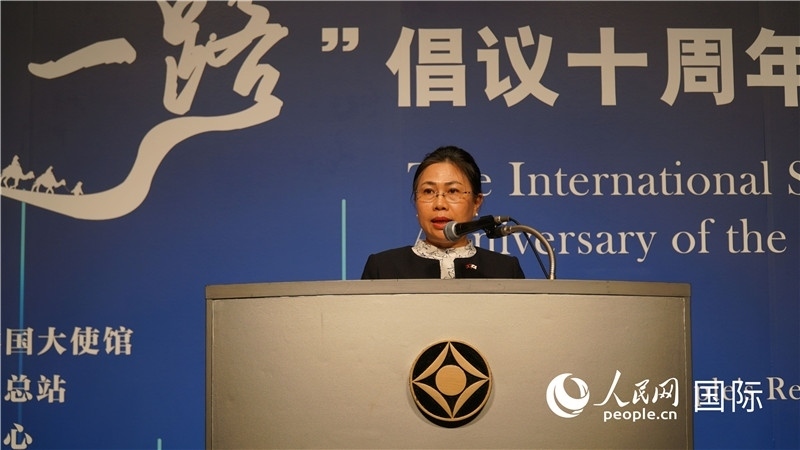 老撾駐日大使安拉萬發(fā)言。人民網(wǎng) 蔣曉辰攝