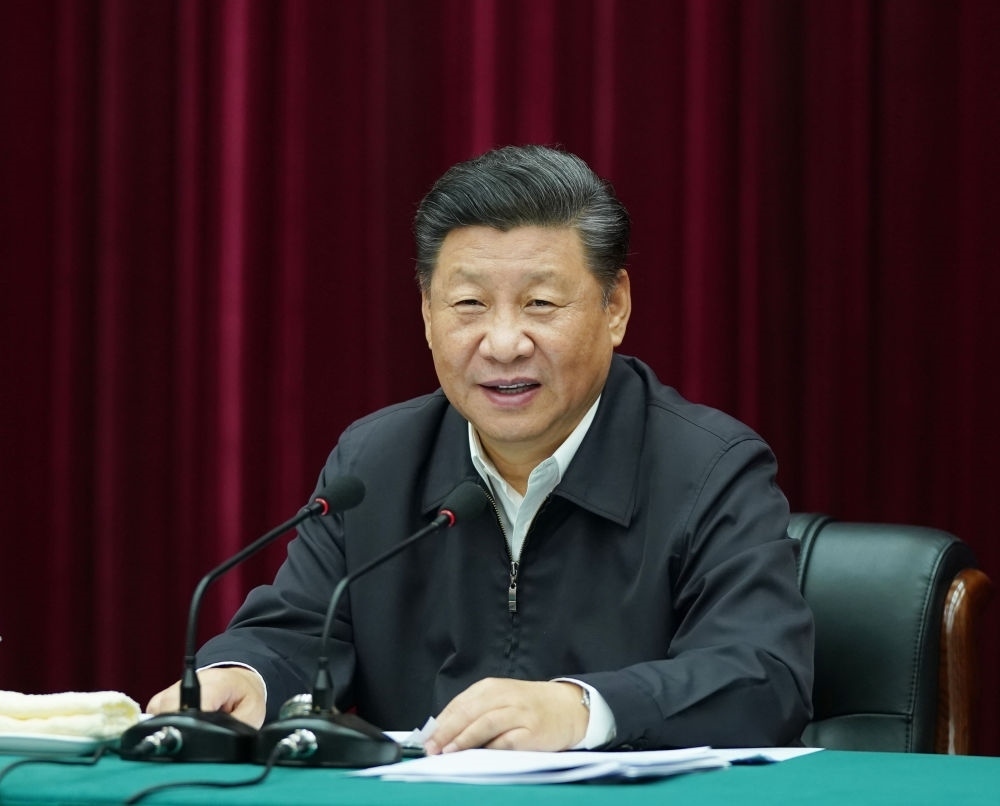 2019年9月18日上午，中共中央總書(shū)記、國(guó)家主席、中央軍委主席習(xí)近平在鄭州主持召開(kāi)黃河流域生態(tài)保護(hù)和高質(zhì)量發(fā)展座談會(huì)并發(fā)表重要講話(huà)。新華社記者 謝環(huán)馳 攝