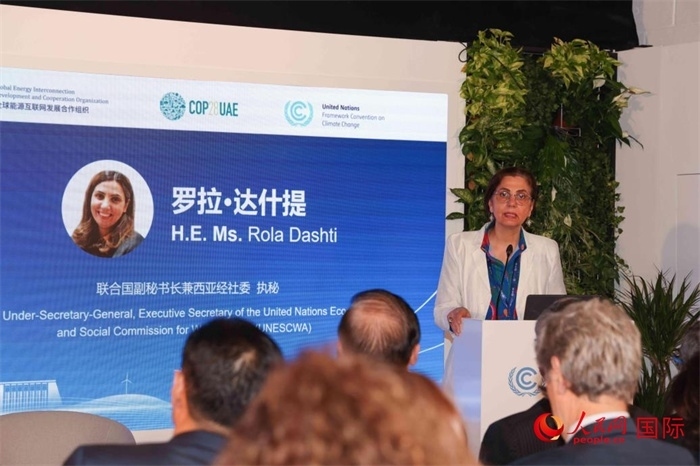 聯(lián)合國副秘書長兼西亞經(jīng)濟(jì)社會(huì)委員會(huì)執(zhí)行秘書羅拉·達(dá)什提致辭。人民網(wǎng)記者 任皓宇攝
