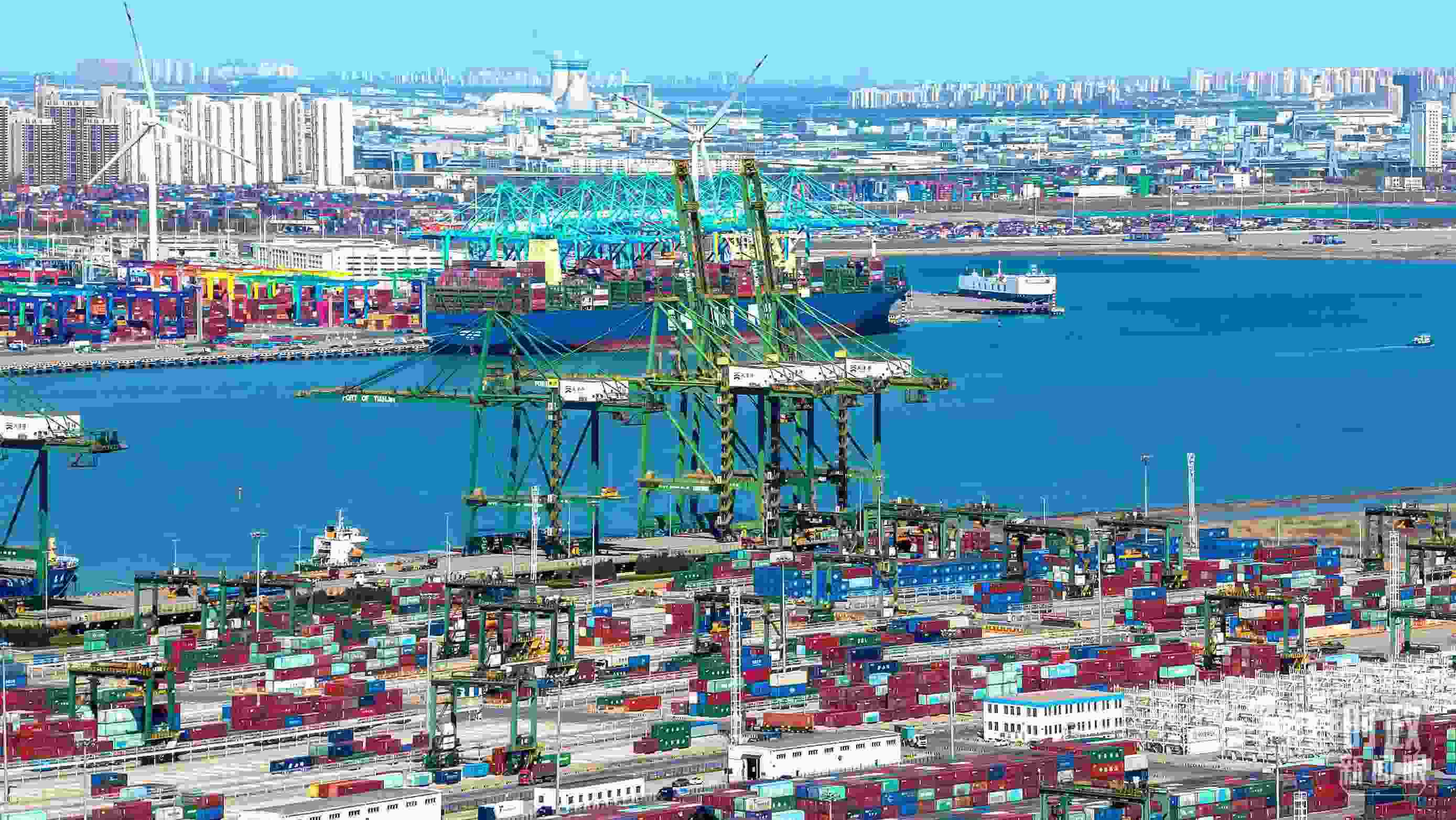 △俯瞰天津港。