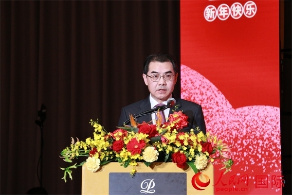 中國(guó)駐日本大使吳江浩致辭。人民網(wǎng) 許可攝