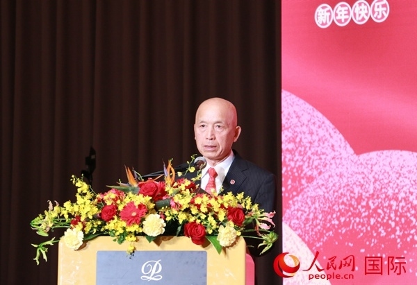 全華聯(lián)理事長(zhǎng)賀乃和致辭。人民網(wǎng) 許可攝