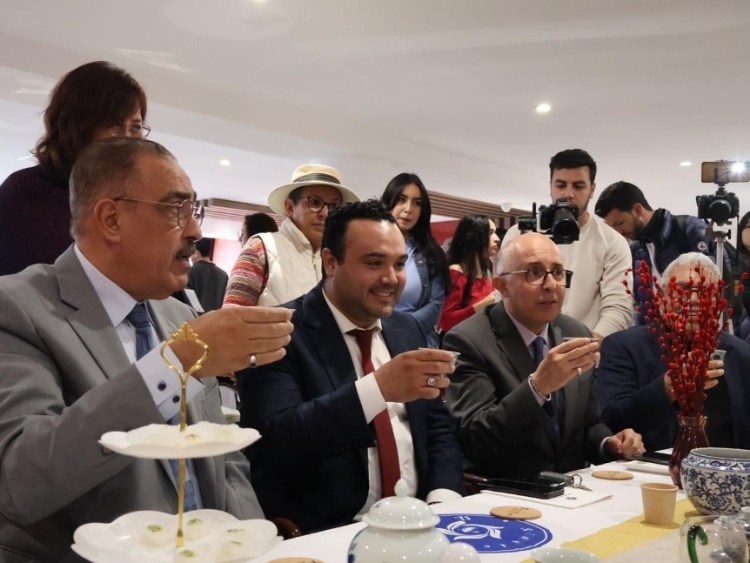 觀眾興致勃勃地體驗(yàn)茶藝。陳芷珊攝