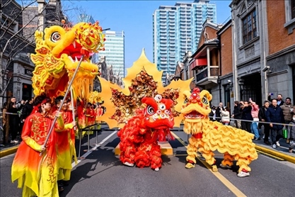 2024年2月10日，上海張園舉辦舞龍舞獅活動(dòng)，為市民和游客獻(xiàn)上一場視覺盛宴。