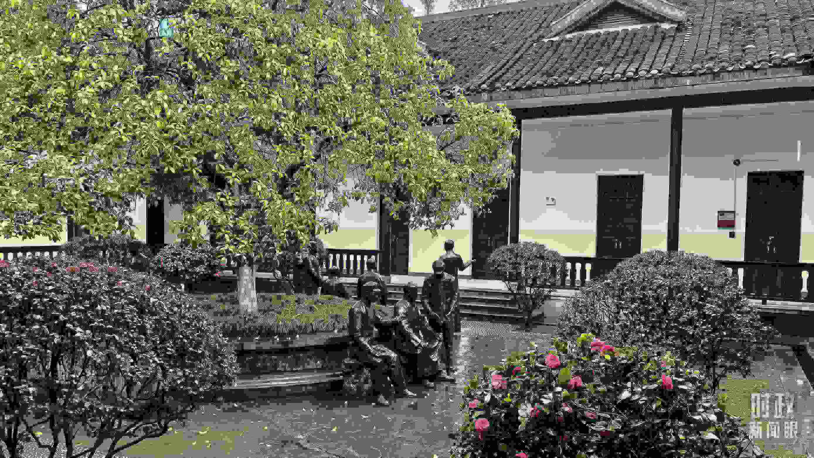 △湖南第一師范學(xué)院（城南書院校區(qū)）校園里。（總臺(tái)央視記者趙化拍攝）