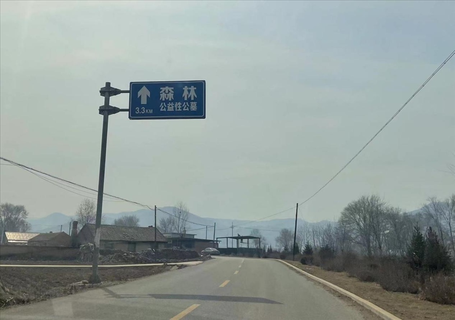 通往森林紀(jì)念園公墓的路上，指示牌標(biāo)注“公益性公墓”  （白杰戈攝）