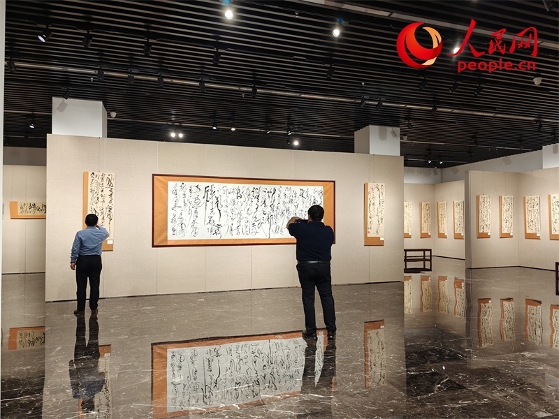 觀眾正在參觀展覽。人民網(wǎng)記者 韋衍行攝