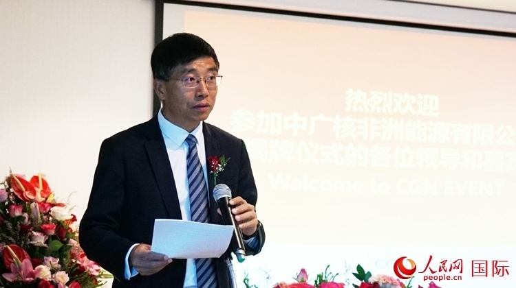 國家電網(wǎng)公司非洲辦事處主任汪文安致辭。人民網(wǎng) 劉暢攝