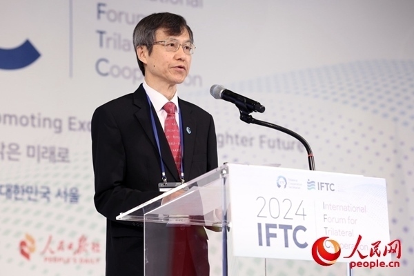 中日韓合作秘書處秘書長李熙燮致開幕辭。主辦方供圖