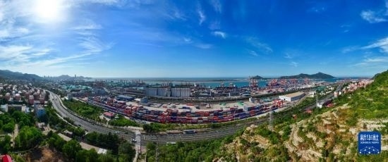 這是6月26日拍攝的中哈連云港物流合作基地（無人機照片）。新華社記者 季春鵬 攝