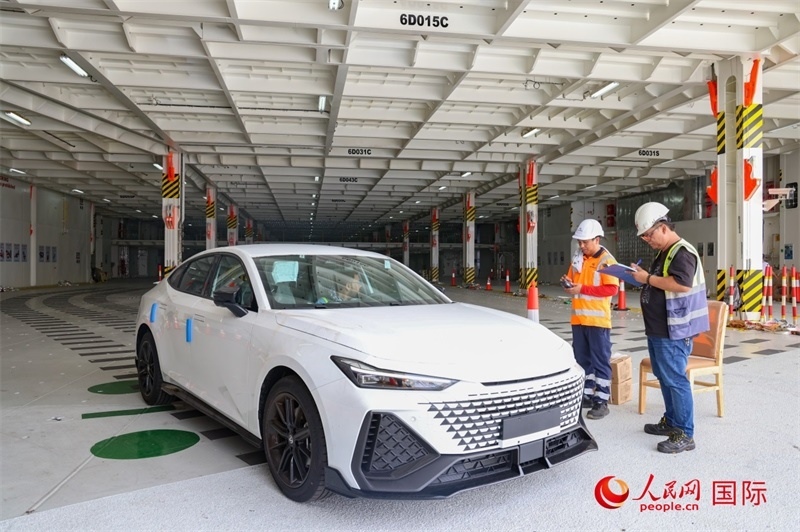 工人正在進(jìn)行卸車作業(yè)。人民網(wǎng)記者 任皓宇攝