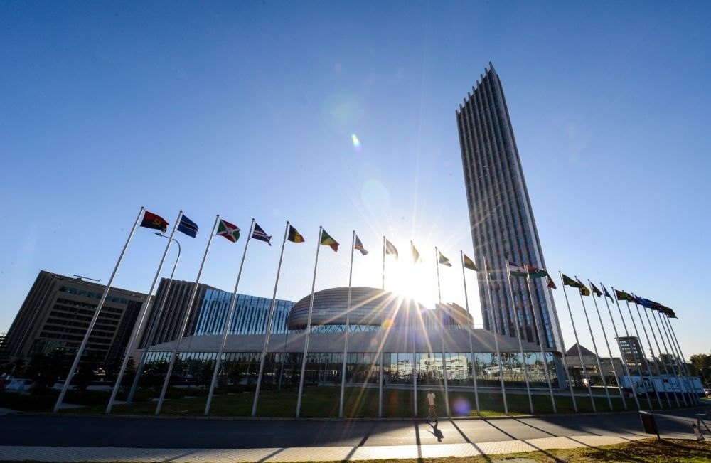 這是2015年1月28日在埃塞俄比亞首都亞的斯亞貝巴拍攝的中國政府無償援建的非盟總部所在地非盟會議中心。新華社記者 翟健嵐 攝