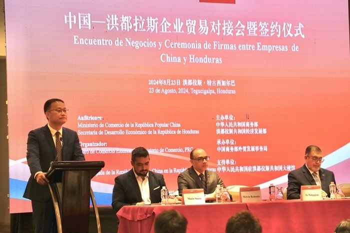 中國商務部外貿(mào)司司長李興乾發(fā)表講話。埃內(nèi)斯托·多明戈斯攝