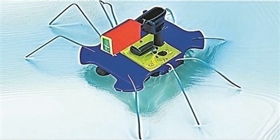 一種能夠在水面上滑行的自供電“蟲子”機器人。圖片來源：紐約州立大學賓漢姆頓分校