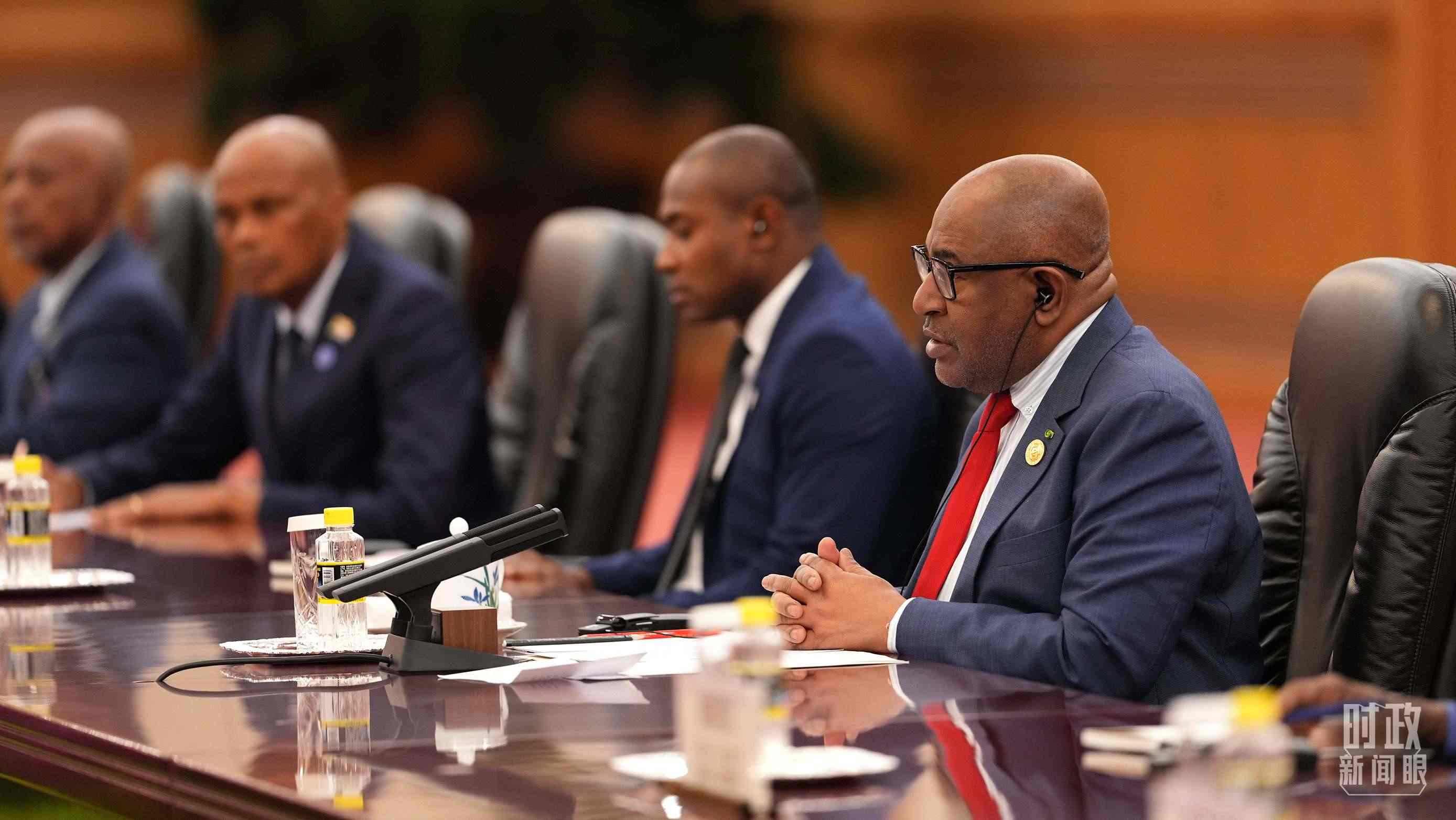 △科摩羅總統(tǒng)阿扎利。（總臺記者李晉拍攝）