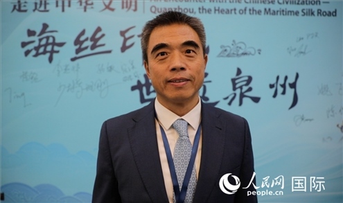 泉州市人民政府副市長姚飛接受人民網采訪。人民網 王婧攝