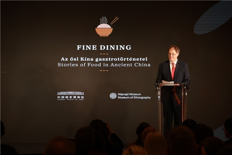 匈牙利文化和創(chuàng)新部副國務(wù)秘書喬鮑致辭。圖片由中國駐匈牙利大使館提供。