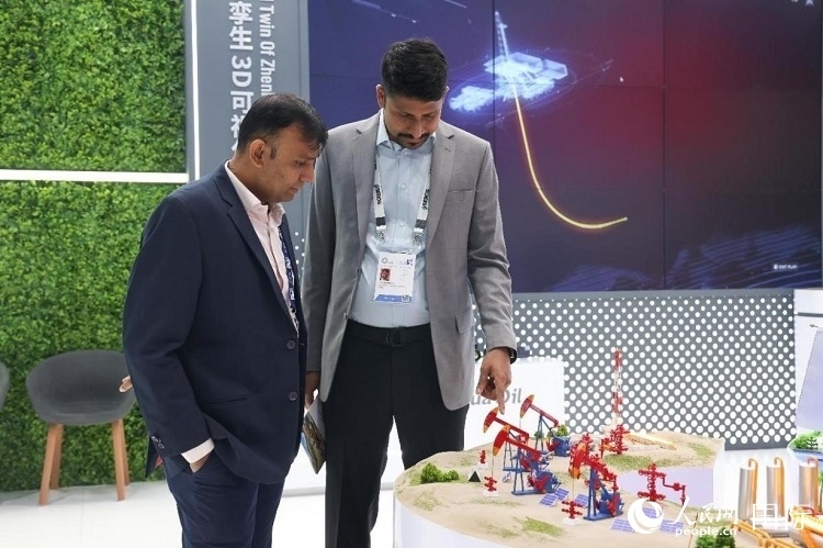 觀眾在了解中企產品。人民網記者任皓宇攝 