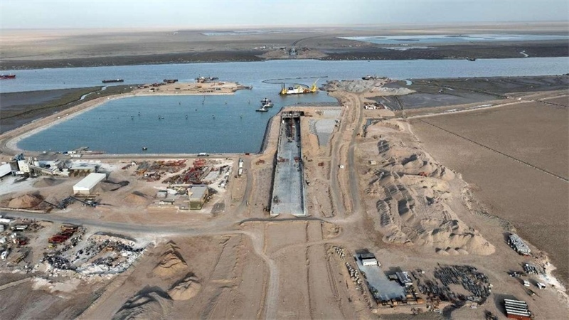 施工現(xiàn)場一景。中交天津航道局有限公司供圖