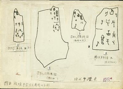 周堯?yàn)椤吨袊?guó)昆蟲學(xué)史》摹寫的甲骨文材料。老科學(xué)家學(xué)術(shù)成長(zhǎng)資料采集工程供圖