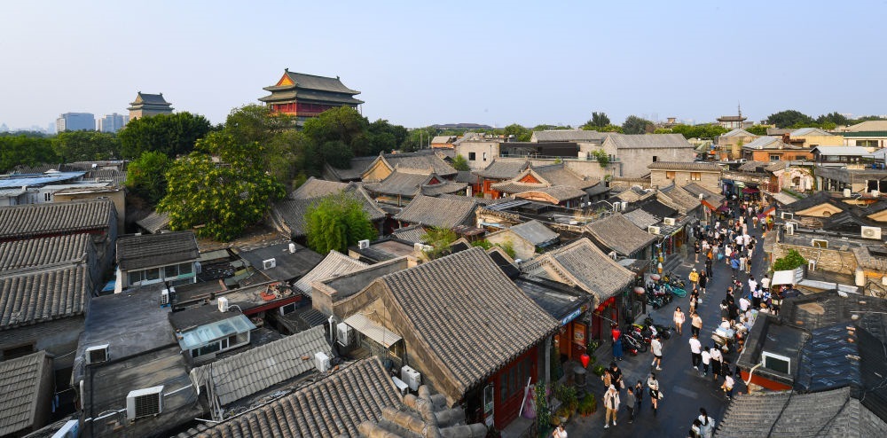 遠眺鐘鼓樓。新華社記者 陳鐘昊 攝