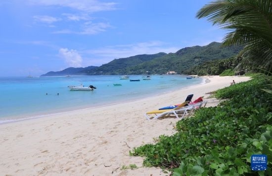 3月19日，游客在塞舌爾馬埃島海邊休閑。新華社記者 董江輝 攝