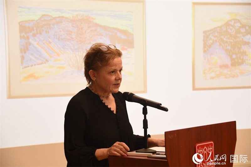 瑞典著名畫家比麗塔·穆爾的藝術講座。人民網記者 殷淼攝