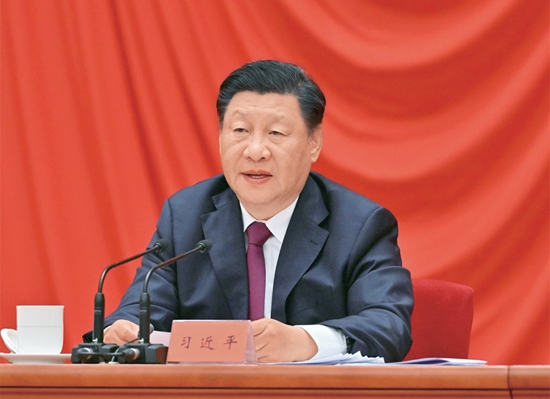 2022年5月10日，慶祝中國共產(chǎn)主義青年團成立100周年大會在北京人民大會堂隆重舉行。中共中央總書記、國家主席、中央軍委主席習(xí)近平在大會上發(fā)表重要講話。 新華社記者 岳月偉/攝