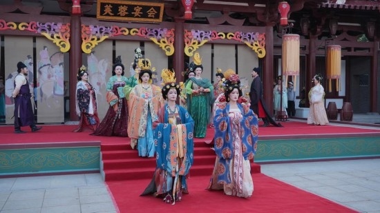 大唐芙蓉園舉辦的漢服展演活動。受訪者供圖