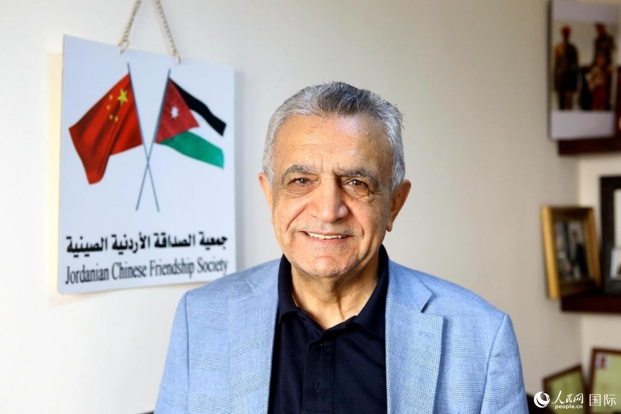 圖為約中友協(xié)主席賈邁勒·達(dá)穆爾。人民網(wǎng)納達(dá)爾·達(dá)烏德攝