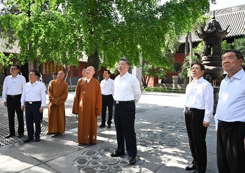 △2025年5月19日，習(xí)近平總書記在河南洛陽白馬寺考察。